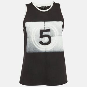 Chanel Black Graphic Print Jersey Tank Top M